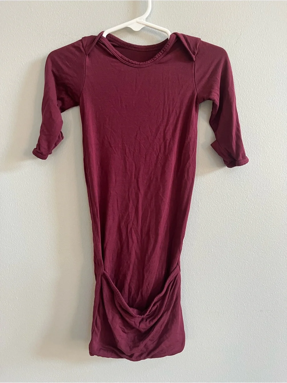 Little Sleepies Classic Burgundy Infant Gown Bamboo Size Newborn Gender Neutral